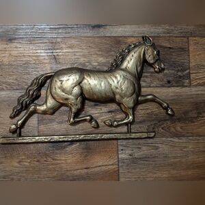 Vintage Mid-Century Syroco Gold Running Horse Wall Decor 22" Plaque 1965 #5169